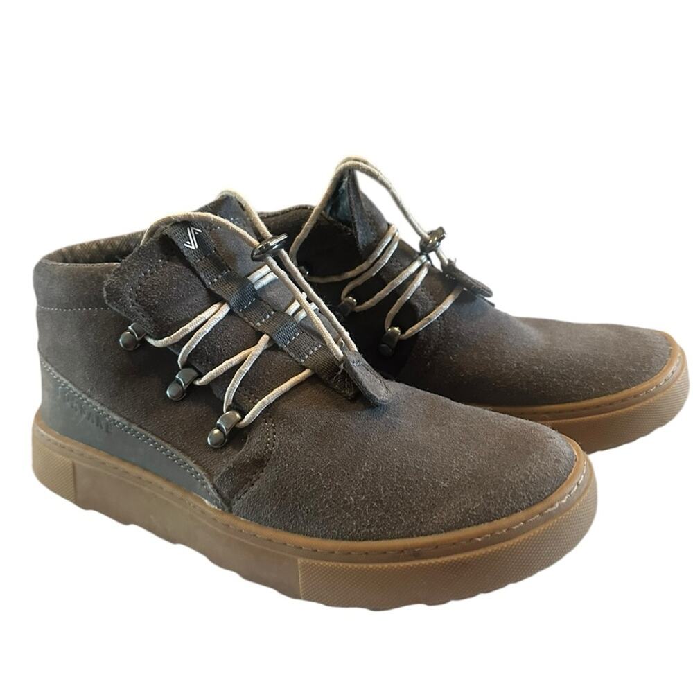 Forsake Lucie Slip gray leather slip on chukka boots 6.5